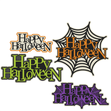 Download Happy Halloween Title Set SVG scrapbook cut file cute ...