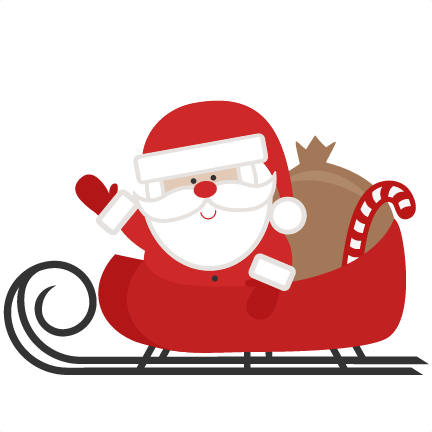 santa sleigh clipart for kids