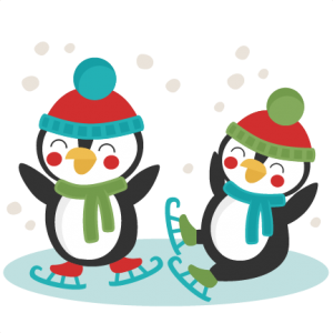 Penguins Ice Skating SVG scrapbook cut file cute clipart files for silhouette cricut pazzles free svgs free svg cuts cute cut files