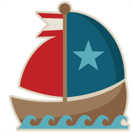 blue baby sailboat clipart