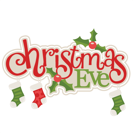 Christmas Eve Title With Stockings SVG scrapbook cut file cute clipart