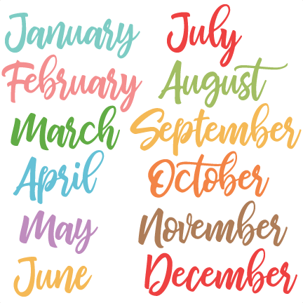 Months Of The Year Rubber Stamp Royalty Free SVG, Cliparts