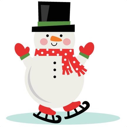 Ice Skating Snowman SVG scrapbook cut file cute clipart files for ...