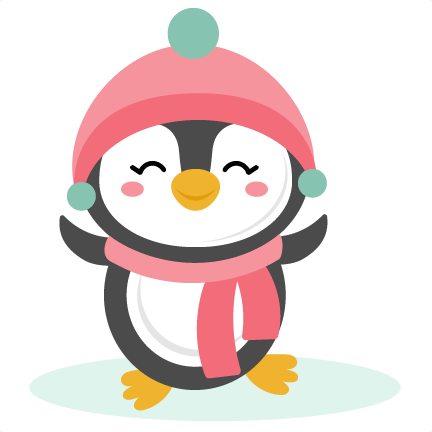 Cute Penguins On Winter Background Royalty Free SVG, Cliparts