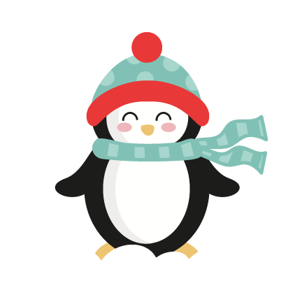 penguin with santa hat clipart svg