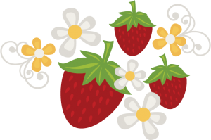 Strawberries &amp; Flowers SVG file free svg files free svgs free strawberry svg file free flower svgs