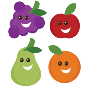 Happy Fruit SVG cut files for scrapbooking apple svg  file grapes svg file pear svg file orange svg file