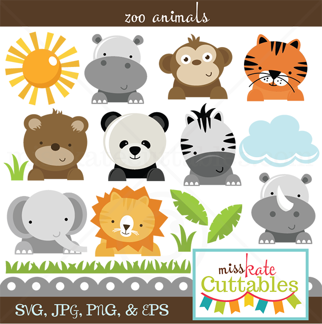 Zoo Animals Svg Cut Files For Scrapbooking Zoo Svg Files Lion Svg Tiger Svg Bear Svg Cut File