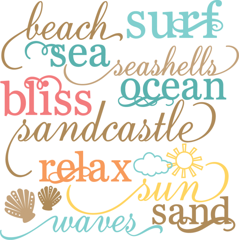 Download Beach Words Set SVG cut files beach svg files sun svg cuts ...