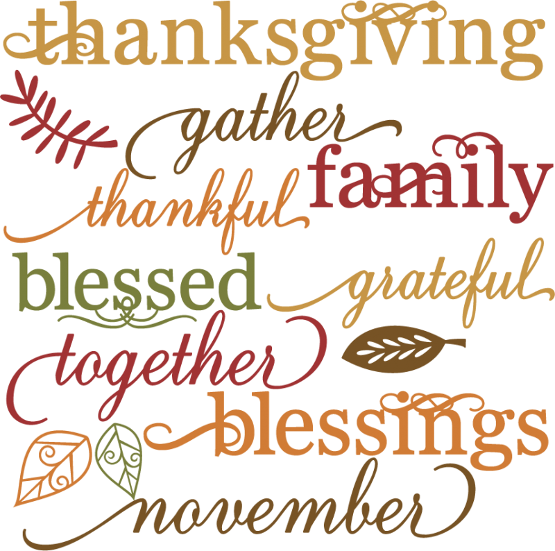 Thanksgiving Words Set SVG Cut Files For Scrapbooking Thanksgiving 