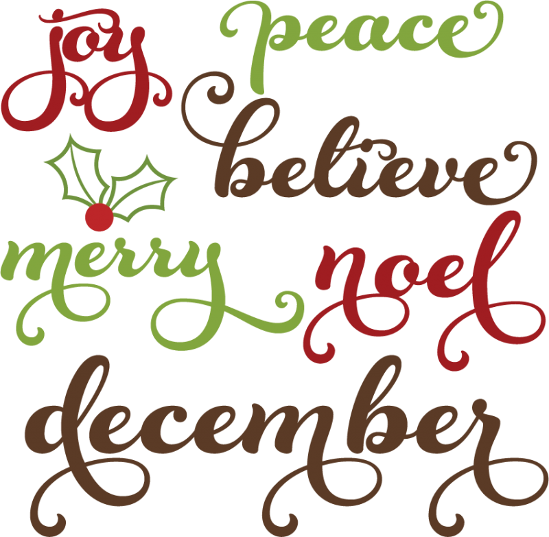 Christmas Words SVG Cutting Files Christmas Words Clipart Free Svg Cuts