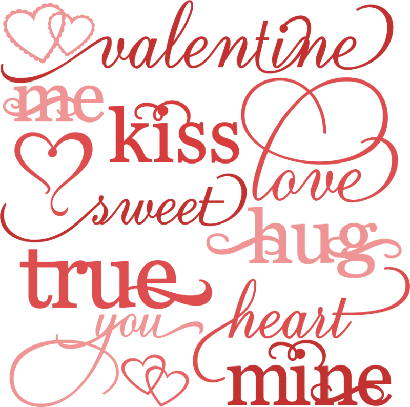 Download Valentine Word Set Svg Cutting Files Valentines Day Clipart Cute Clipart Free Svg Cut Files