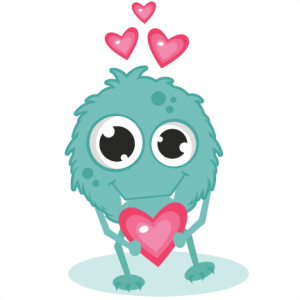 Monster In Love SVG cutting files monster svg cut cute monster clipart ...