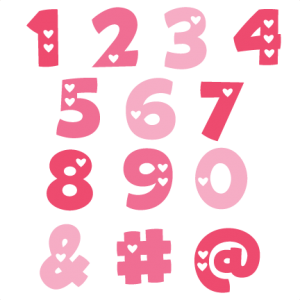 Valentine Numbers SVG cut files valentine alphabet svg cuts free svg files free svg cuts