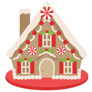 Gingerbread House scrapbook clip art christmas cut outs for cricut cute