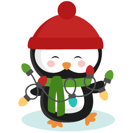 Download Penguin With Christmas Lights SVG cutting files for ...