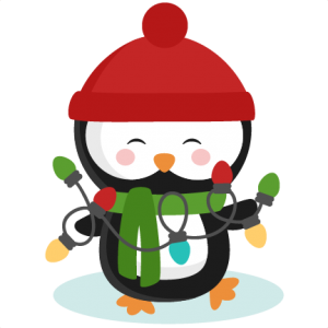 Download Penguin With Christmas Lights SVG cutting files for ...