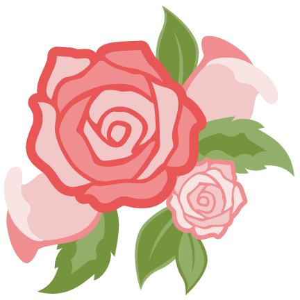 Red Rose Flower Clipart Cut File Bundle