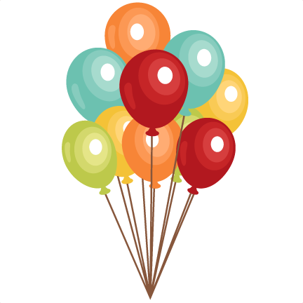 Birthday Balloons clip art SVG scrapbook cut file cute ...