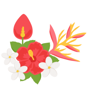 Tropical Flowers SVG scrapbook cut file cute clipart files for
